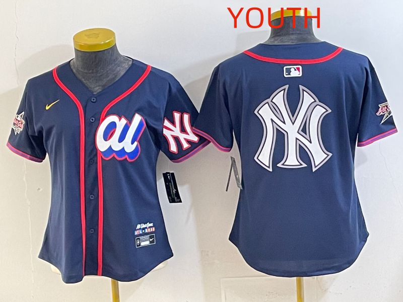 Youth 2025 New York Yankees Blank Drak Blue All star Nike MLB Jersey style 013